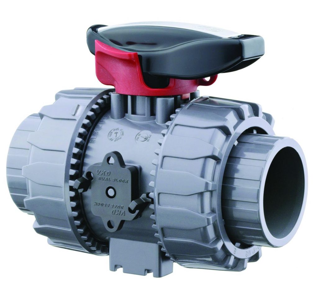 ABS Double Barrel Union Ball Valve (EPDM Seals) Plain Sockets