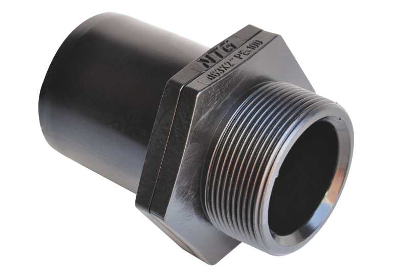 Male Adaptor E/F Long Spigot SDR 11 PE 100 Vinidex Pty Ltd